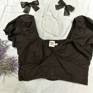 Princess Polly Abe Crop Top (Black)